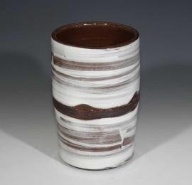 White Horizontal Stripe Tumbler by Kathy Kearns