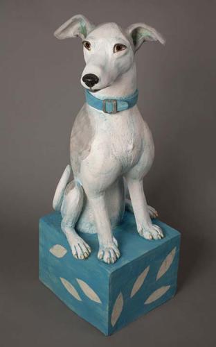 Dog on Decorative Box by Rene Martucci