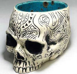 Shrunken Skull Mug: Shipwreck Turquoise by Chris Shima