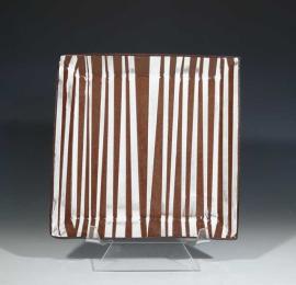 Brown+White Square Plate by Kathy Kearns