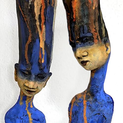 Sisters (Blue) by Marsha Schindler
