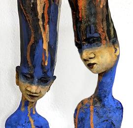 Sisters (Blue) by Marsha Schindler