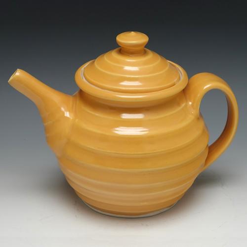 Apricot Ringware Teapot by Kathy Kearns