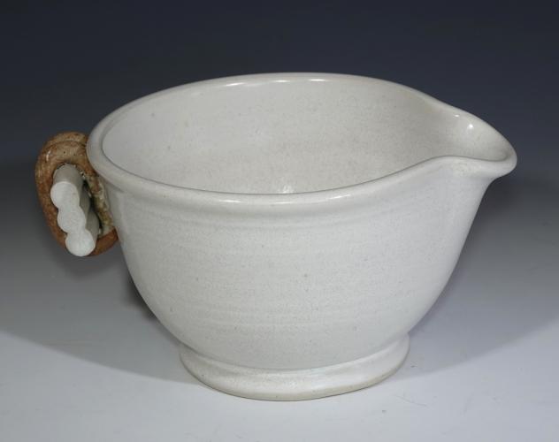 Pouring Bowl, White Satin by Jan Schachter